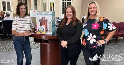 Patricia Redman, pictured with the ice cream maker she won at the Hartford City ice cream social