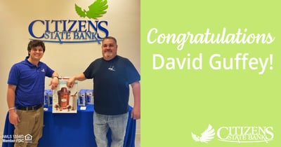 David Guffey, who won an ice cream maker by entering to win a drawing