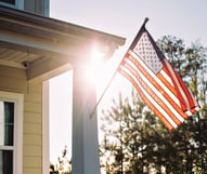 Front Porch with American Flag